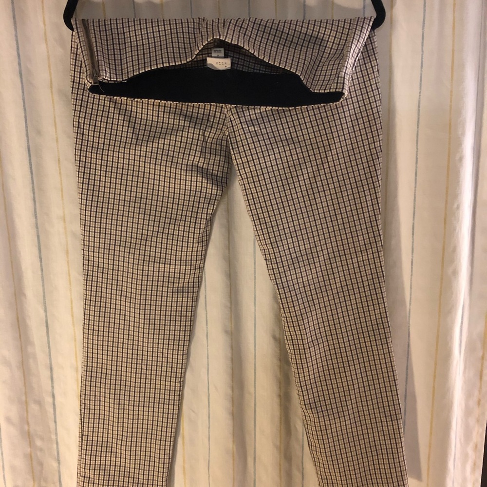 Retro High Waist Plaid Skinny Ankle Slacks/Pants